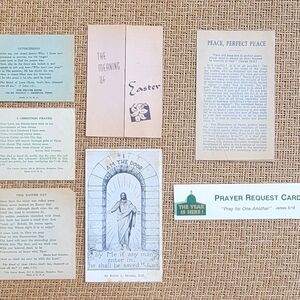 Vintage Lot of 7 Religion Easter Prayer Christian Spiritual Religious Ephemera